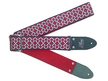 ギターストラップ Elara Straps Tristar Red/Navy Ultrasuede [送料無料!] 10,934円