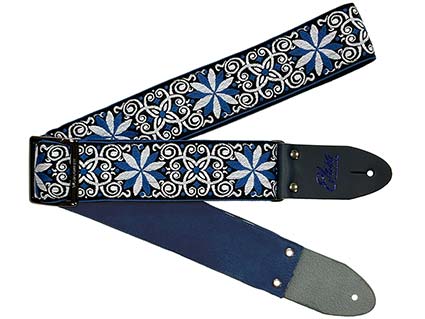 ギターストラップ Elara Straps Zinnia Elegans Prussian Blue Ultrasuede [送料無料!]