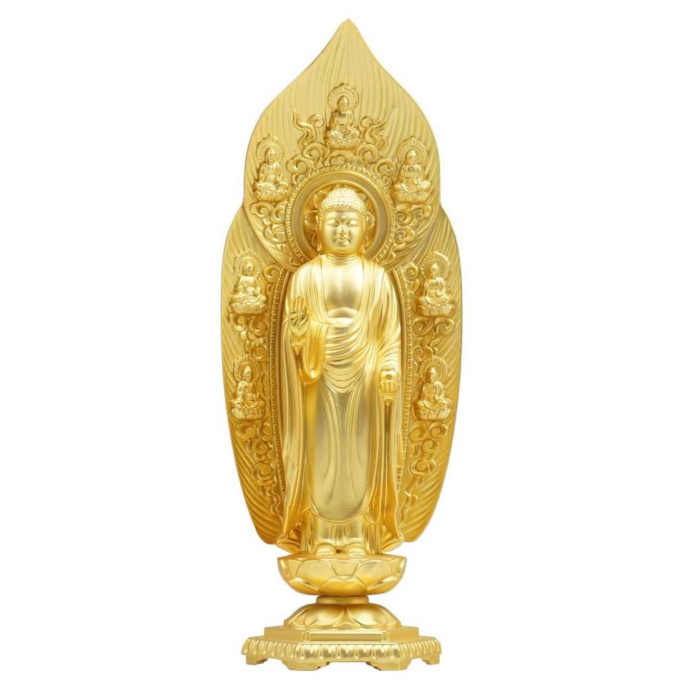 ［仏像］薬師如来 １７．０ｃｍ 金鍍金仕上 アロイ製
