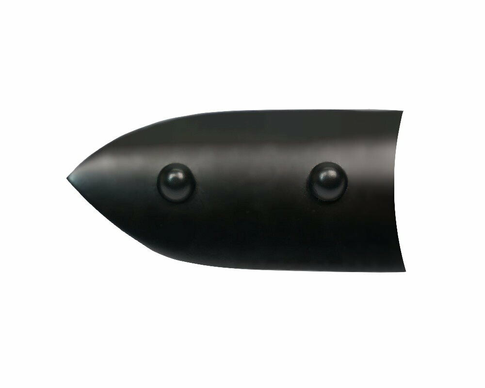 笹金具 半笹（親柱丸用） 黒いこと ８．０寸用［組み上げる鉄器］［社寺備品］