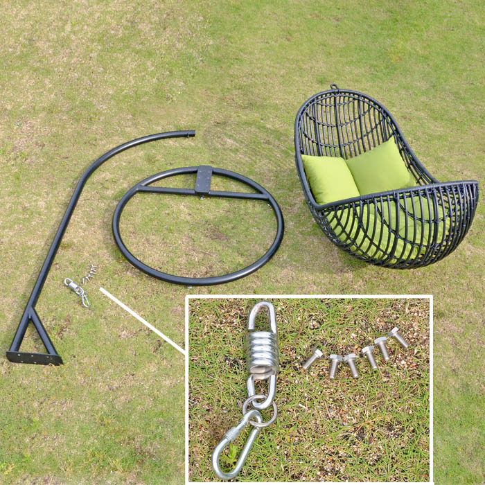 H221cm スウィングチェアー 法人様専用 専用クッション付き イス チェア ゆりかご いす リゾート家具 シンセティックラタン インテリア 手編みで丁寧に製作される贅沢なスウィングチェア 南国リゾートの様な空間演出を ガーデン ガーデンファニチャー 椅子 イス