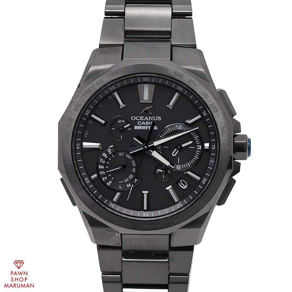 CASIO カシオ OCEANUS オシアナス ブリーフィング 25周年 コラボモデル OCW-T6000BR-1AJR ソーラー電磁波 チタン 黒いこと 【貨物輸送無料】【中古】【メンズ】【ウオッチ】【アナログ】【黒】