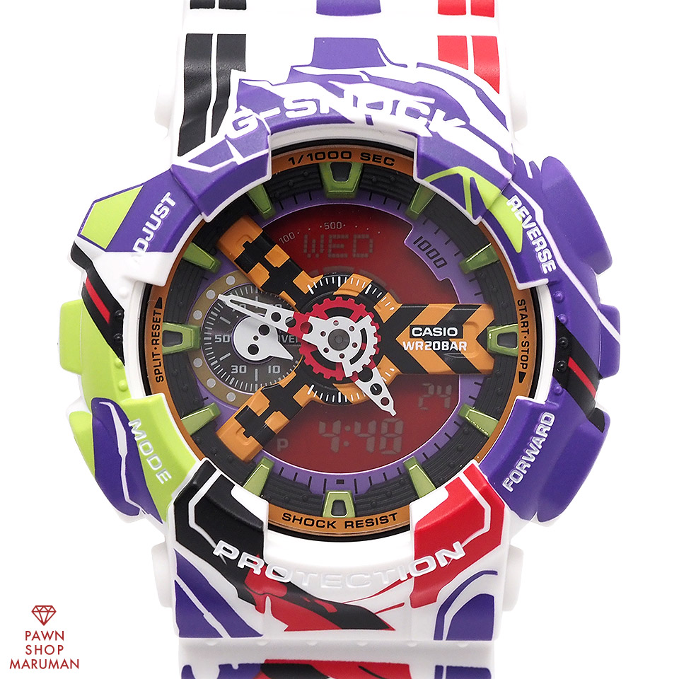 CASIO カシオ G-SHOCK エヴァンゲリオン 30周年祝するコラボモデル GA-110EVA30-7AJR 石英 脂 デジアナ 【貨物輸送無料】【中古】【メンズ】【ウオッチ】【アナデジ】【Eva】