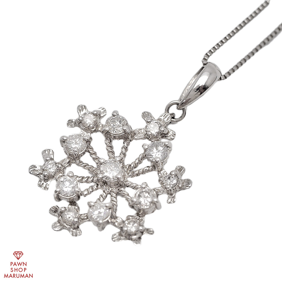 Pt900 ダイヤモンドネックレス 0.50ct プラチナ 【送料無料】【中古】【レディース】｜丸万質舗