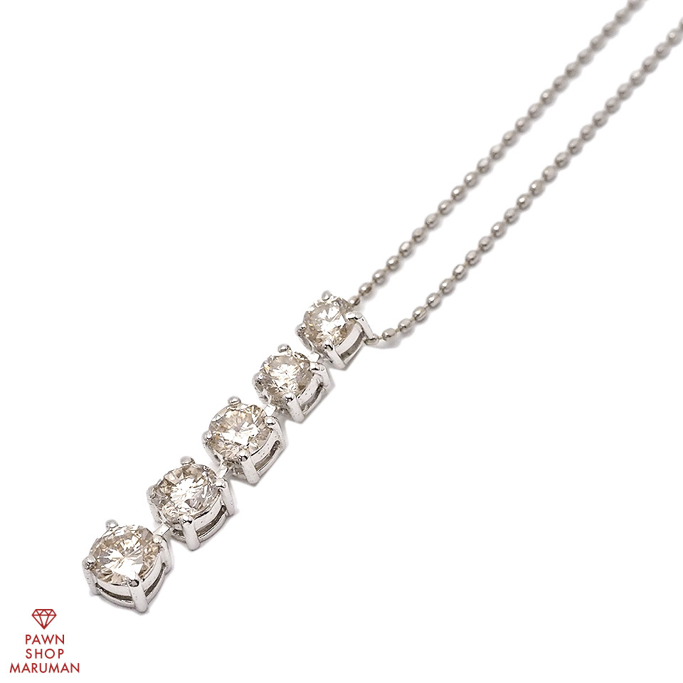 K18WG ダイヤモンドネックレス 1.15ct ホワイトゴールド 【送料無料】【中古】【レディース】【ジュエリー】【アクセサリー】【首飾り】