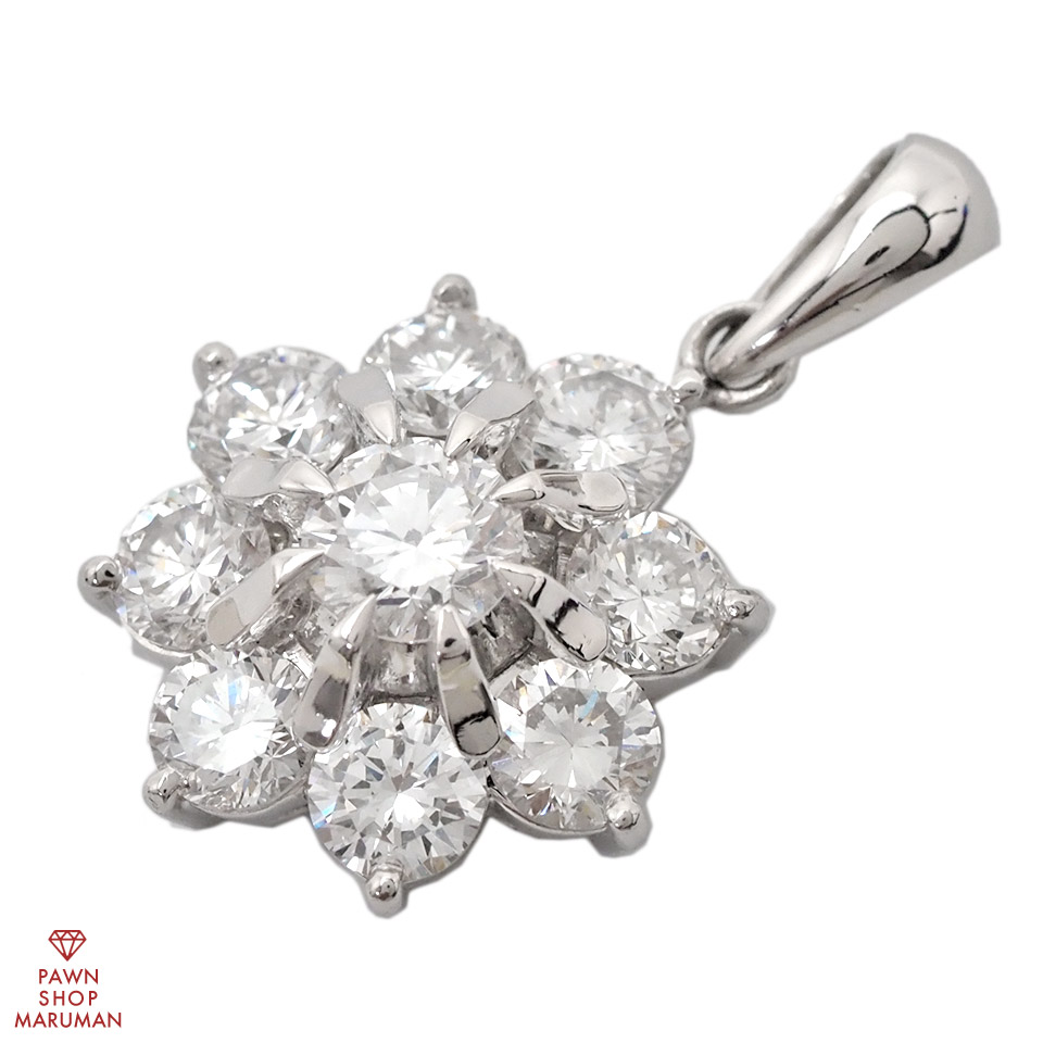 Pt900 ダイヤモンドペンダントトップ 2.00ct プラチナ【送料無料】【中古】【レディース】