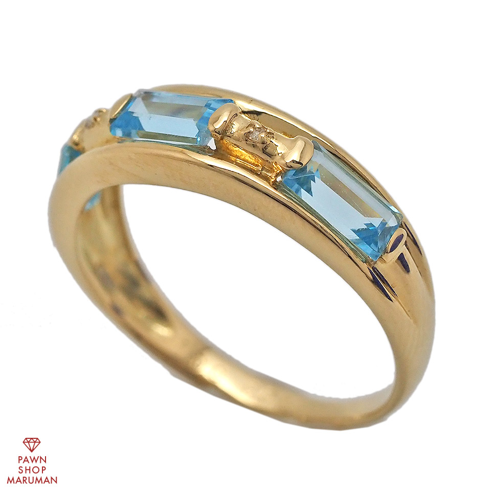 楽天市場】ブルートパーズ 3.39ct ダイヤモンド リング 11号