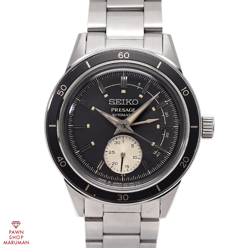 SEIKO セイコー プレザージュ 第一義的伝達ルート Style60\u0027s SARY211 4R57-00T0 自動小銃一巻き SS 黒いこと【貨物輸送無料】【中古】【メンズ】【ウオッチ】【アナログ】【黒】