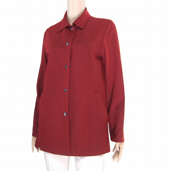 美品【中古】ラルフローレン RALPH LAUREN ステンカラー風ジャケット 表記9号(38号/M相当) 赤/レッド シンプル 春秋向け アウター レディース｜フルフルマーケット
