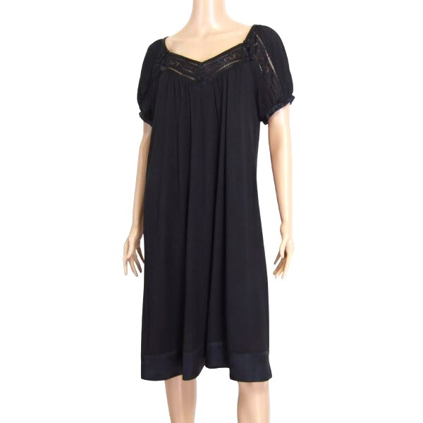 BCBGワンピース 美品 BCBGMAXAZRIA 刺繍ワンピースサイズ4 ブラック - メルカリ