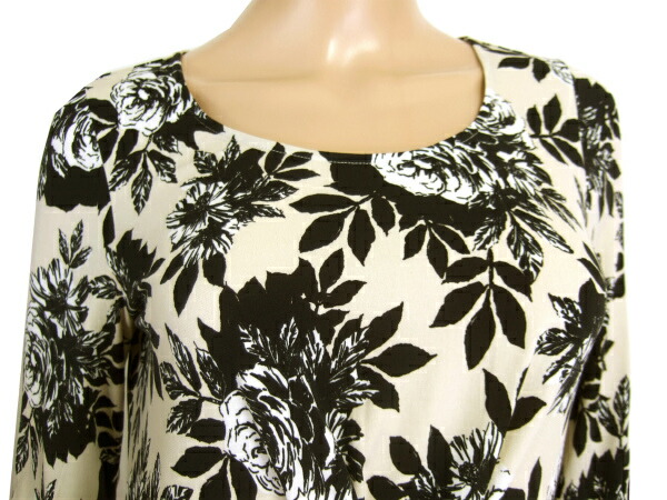 中古 ローラアシュレイ Laura Ashley 花柄ワンピース 表記7号 小さいサイズ 36号 S相当 黒 ブラック ベージュ ジャージ素材 長袖 春夏向け レディース Truepaydayloan Ca