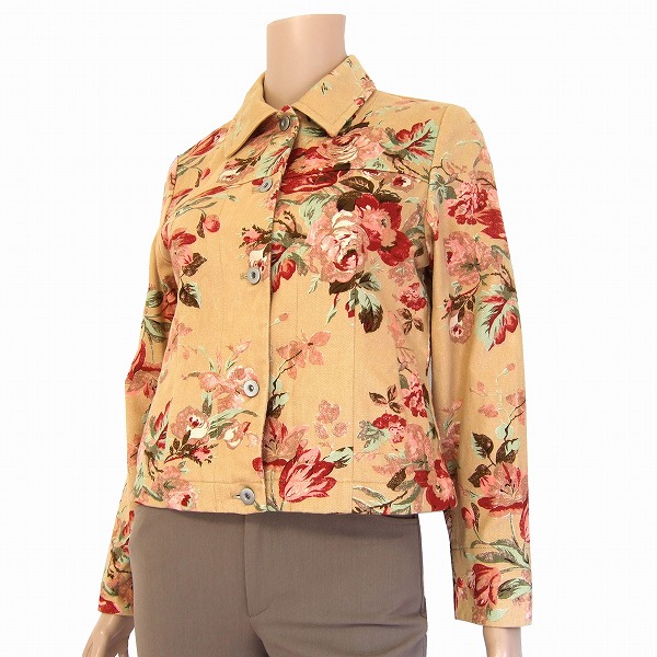 美品【中古】ローラアシュレイ laura ashley キャメル系 美花柄 コットンジャケット 9号 秋冬 レディース アウター｜フルフルマーケット