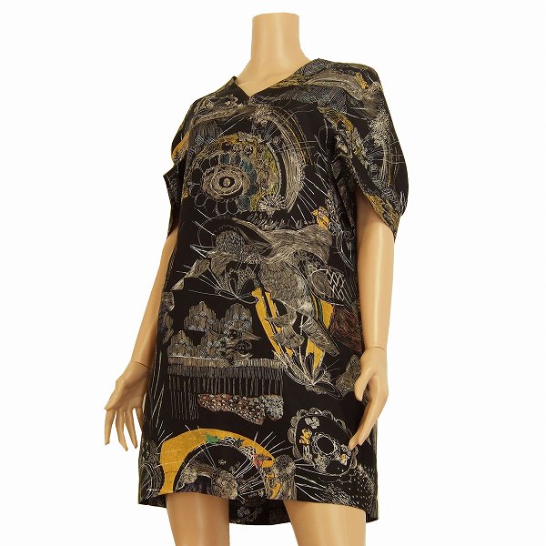 中古 シーバイクロエ See By Chloe 黒 高級シルク100 素敵チュニックワンピ 38号 レディース トップス Mozago Com