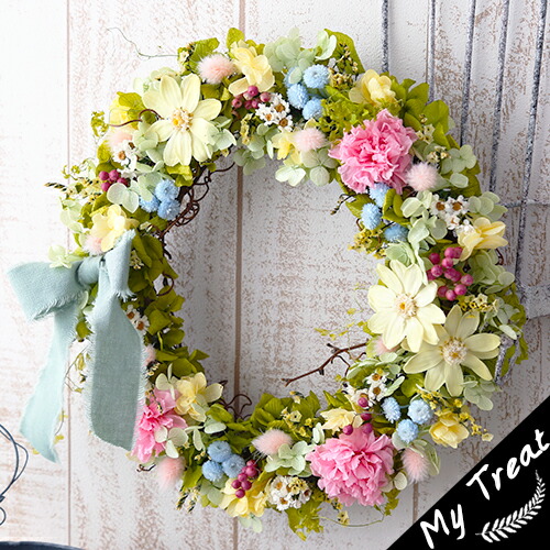 楽天市場】ダリアリース アートフラワー(造花) プリザーブドフラワー