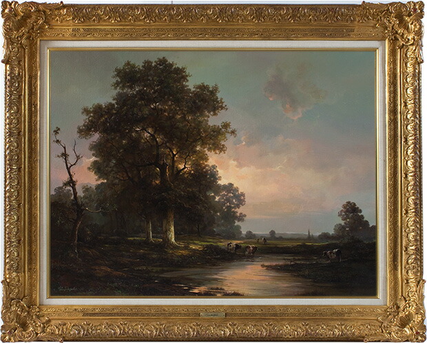 中島義行　タイトル「雪の朝」　F4号　油彩　画家のプレート付き豪華額装 中島義行 タイトル「雪の朝」 F4号 油彩 画家のプレート付き豪華額装