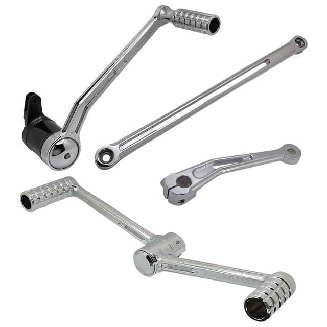 取寄せ SpeedLiner フットコントロールキット（ヒール/トゥシフター付き） - クローム アレンネス SpeedLiner Foot Control Kit w/ Heel/Toe Shifter - Chrome 420-102 DRAG 16230556｜ハーレーパーツデポ