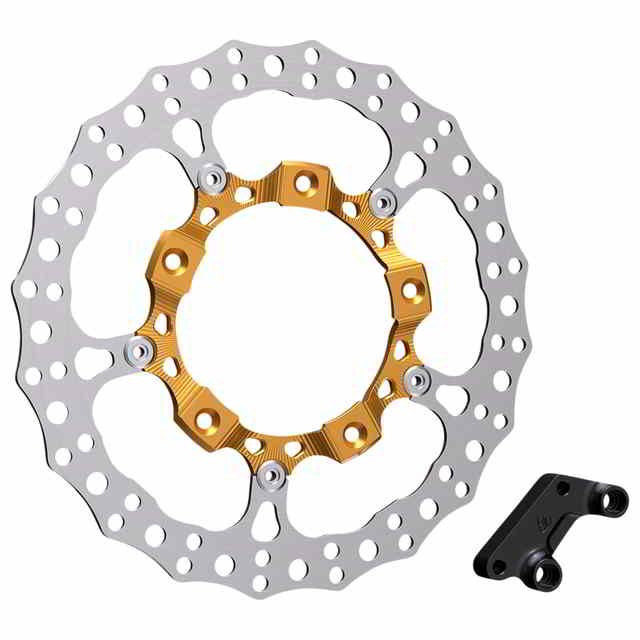 取寄せ ローター 14インチ - フロント右 - ゴールド アレンネス Rotor 14 - Front Right - Gold 300-006 DRAG 17103966｜ハーレーパーツデポ