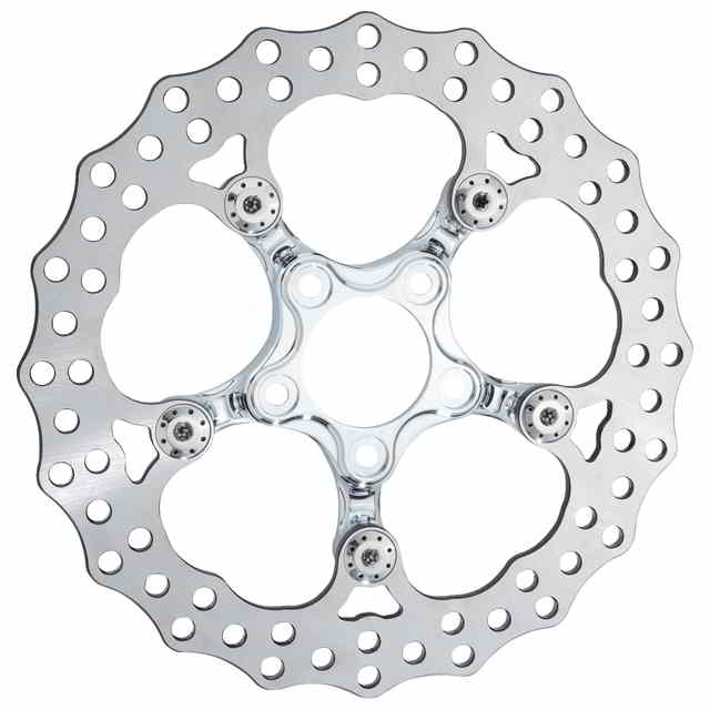 取寄せ スパイダーローター - 11.8インチ - クローム - リア アレンネス Spider Rotor - 11.8 - Chrome - Rear 300-076 DRAG 17104720|ハーレーパーツデポ