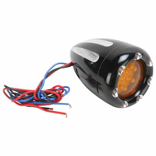 取寄せ ウィンカー - LED - ディープカット - ブラック/アンバー - ホワイトリング アレンネス Turn Signals - LED - Deep Cut - Black/Amber - White Ring 12-765 DRAG 20400838|ハーレーパーツデポ