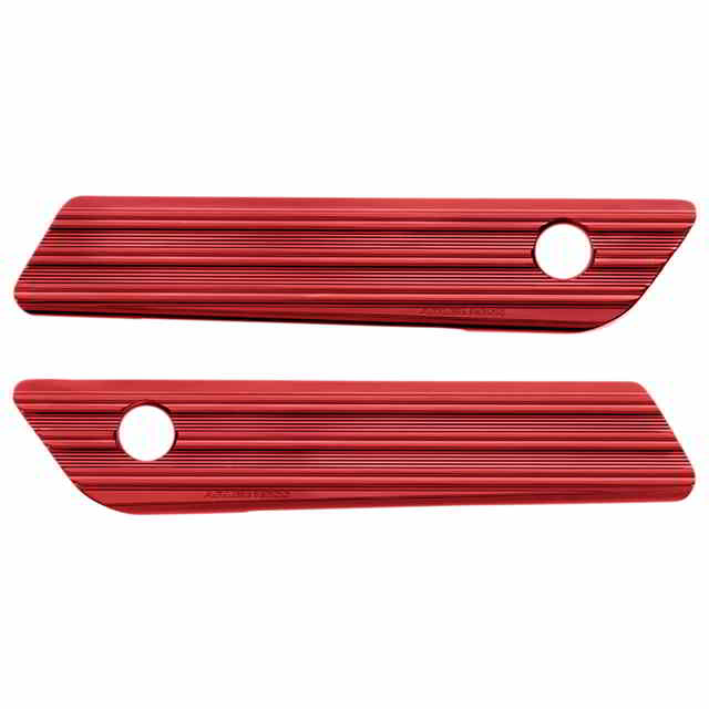 取寄せ サドルバッグラッチカバー - レッド アレンネス Saddlebag Latch Covers - Red 03-616 DRAG 35011638