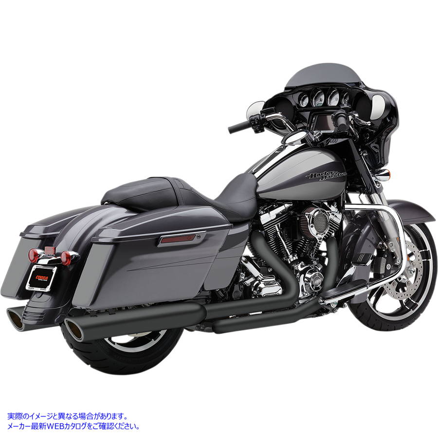 取寄せ FL用 909 スリップオンマフラー - ブラック コブラ 909 Slip-On Mufflers for FL - Black 6108RB DRAG 18011048