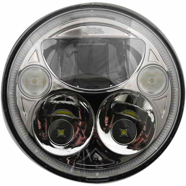 取寄せ LEDヘッドライト - 7インチ - クローム - 各 カスタムダイナミクス LED Headlight - 7 - Chrome CDTB-7-C DRAG 20011263｜ハーレーパーツデポ
