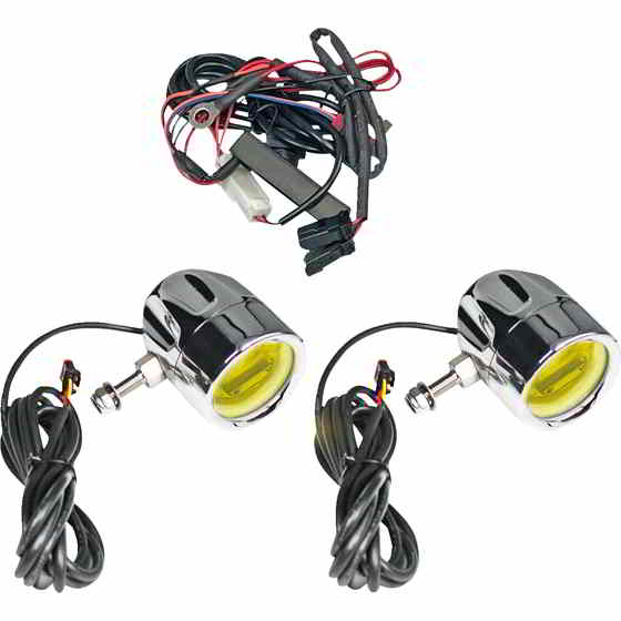 取寄せ フォグランプ - クローム - イエローレンズ - ユニバーサル カスタムダイナミクス Fog Light - Chrome - Yellow Lens - Universal PB-FOG-UNV-YC DRAG 20012585