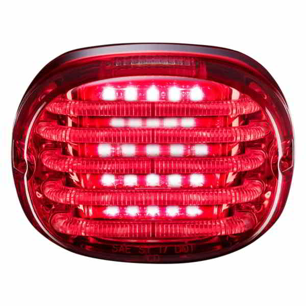 取寄せ テールライト - ナンバープレート照明ウィンドウ付き - 赤 カスタムダイナミクス Taillight - with License Plate Illumination Window - Red PB-TL-SBW-R DRAG 20101366｜ハーレーパーツデポ