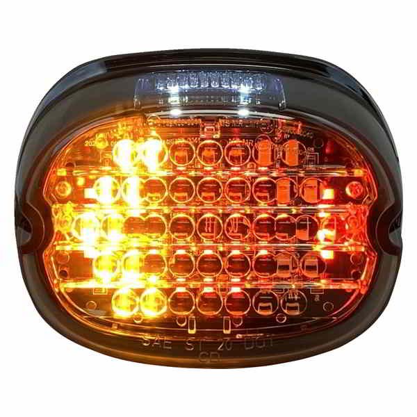 取寄せ テールライト（ターンシグナル一体型） - トップウィンドウ - スモークレンズ カスタムダイナミクス Taillight w/ Integrated Turn Signal - Top Window - Smoked Lens CD-INT-TL-W-S DRAG 20101445
