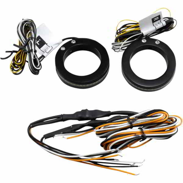 取寄せ デイタイムランニングライト付きターンシグナル - 37 mm - ブラック カスタムダイナミクス Turn Signals with Daytime Running Light - 37 mm - Black WA-37-AW-BS DRAG 20201431｜ハーレーパーツデポ