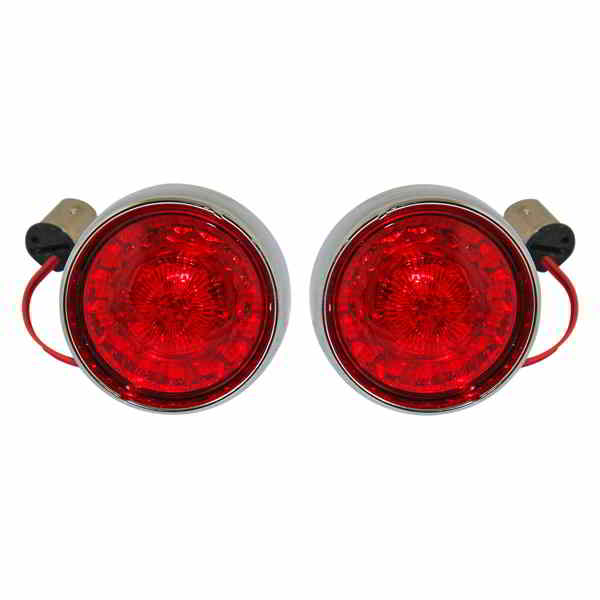 取寄せ バレットターンシグナル - 1157 - クローム - レッドレンズ カスタムダイナミクス Bullet Turn Signal - 1157 - Chrome - Red Lens PB-BB-RR-1157CR DRAG 20201595｜ハーレーパーツデポ 16,950円
