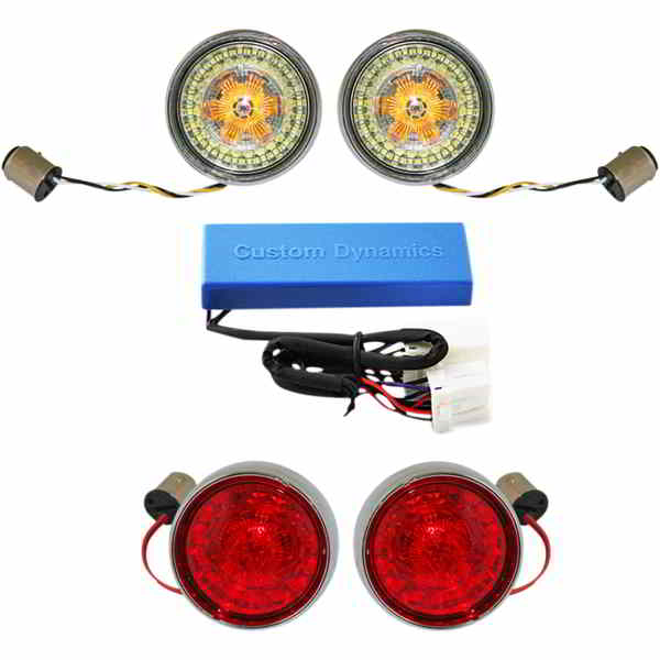 取寄せ フルバレットターンシグナルコンバージョンキット - クローム カスタムダイナミクス Full Bullet Turn Signal Conversion Kit - Chrome PB-HD-BB-C DRAG 20201700