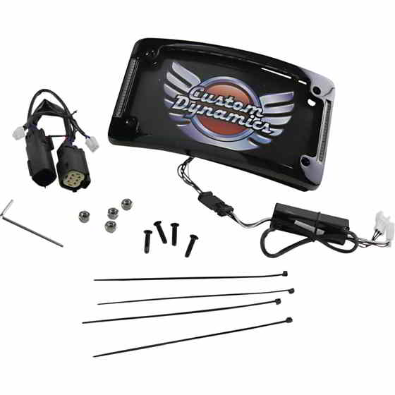 取寄せ カーブナンバープレートフレーム - ブラック カスタムダイナミクス Curved License Plate Frame - Black TF06-BCM-B DRAG 20301485