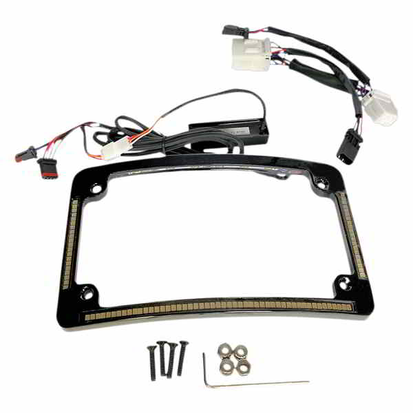 取寄せ オールインワンナンバープレートフレーム - ブラック カスタムダイナミクス Radius License Plate Frame - Black TF05-HD-B DRAG 20301491