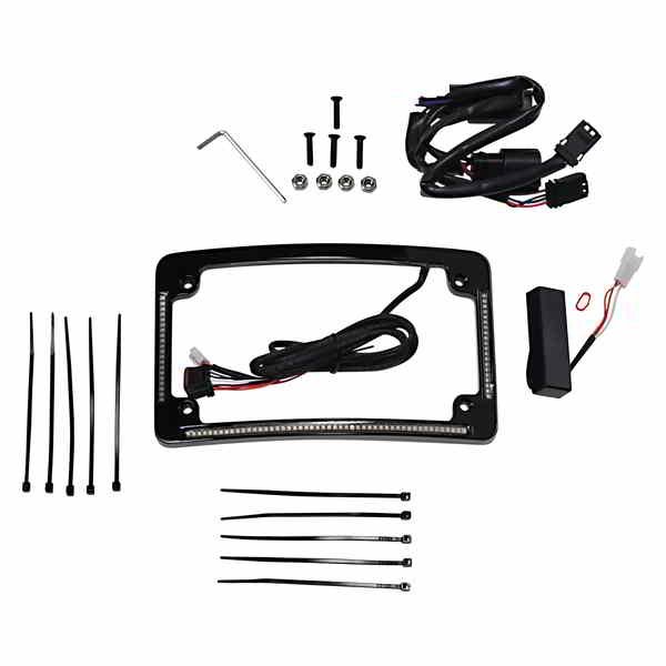取寄せ オールインワンナンバープレートフレーム - ブラック カスタムダイナミクス Radius License Plate Frame - Black TF05-SS6-B DRAG 20301493