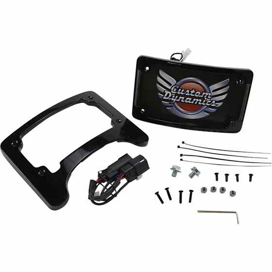 取寄せ ナンバープレートフレーム/ターンシグナルエリミネーター - ブラック カスタムダイナミクス License Plate Frame/Turn Signal Eliminator - Black TS-ELIM-06BCM-B DRAG 20301495｜ハーレーパーツデポ 28,621円