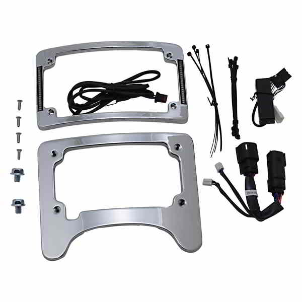 取寄せ ナンバープレートフレーム/ターンシグナルエリミネーター - クローム カスタムダイナミクス License Plate Frame/Turn Signal Eliminator - Chrome TS-ELIM-06BCM-C DRAG 20301496｜ハーレーパーツデポ