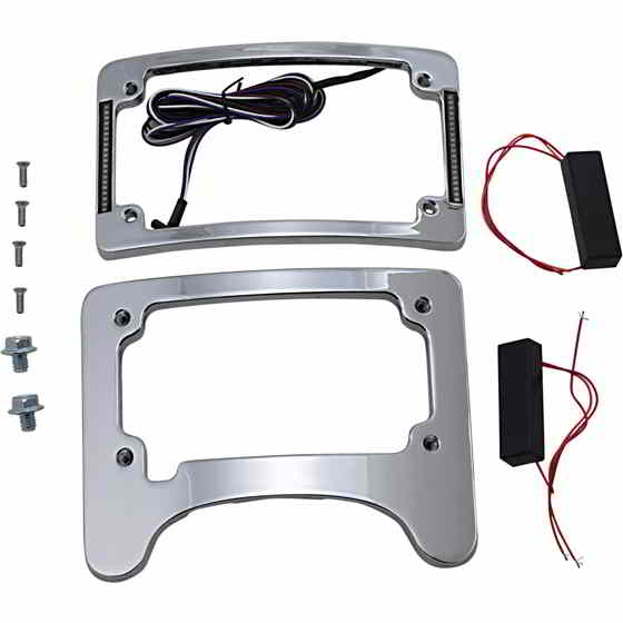 取寄せ ターンシグナルエリミネーター/イルミネーテッドトライフレーム - クローム カスタムダイナミクス Turn Signal Eliminator/Illuminated Tri-Frame - Chrome TS-ELIM-06HW-C DRAG 20301498