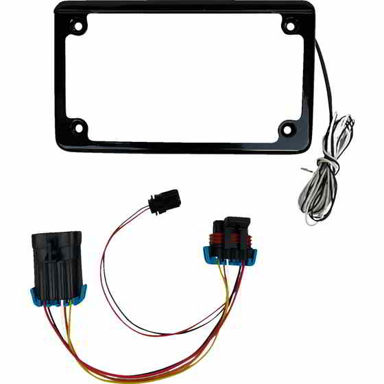 取寄せ ナンバープレートフレーム - LED - タグライト付き - ブラック - SXS カスタムダイナミクス Lighted License Plate Frame - Gloss Black - RZR XP CD-LPF-RZR2 DRAG 20302307 8,491円