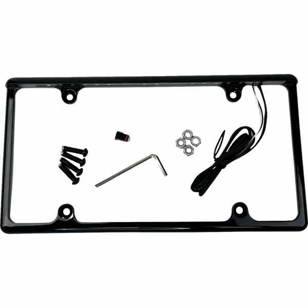 取寄せ ナンバープレートフレーム - LED - グロスブラック カスタムダイナミクス License Plate Frame - LED - Gloss Black LPF-AUTO-B DRAG 20302393