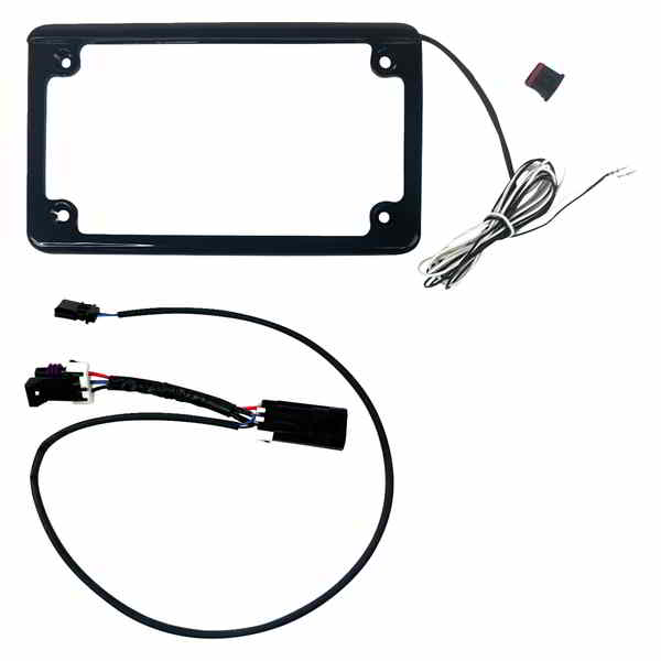 取寄せ ナンバープレートフレーム - グロスブラック - マーベリック カスタムダイナミクス Lighted License Plate Frame - Gloss Black - Maverick CD-LPF-MAVX3 DRAG 20302394|ハーレーパーツデポ