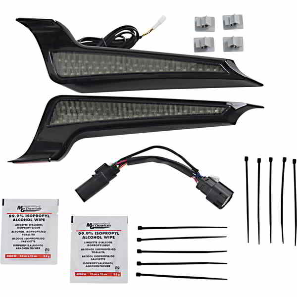取寄せ ファシア LED ライトパネル - ブラック/スモーク カスタムダイナミクス Fascia LED Light Panels - Black/Smoke CD-FASCIA-BCMSB DRAG 20402511｜ハーレーパーツデポ