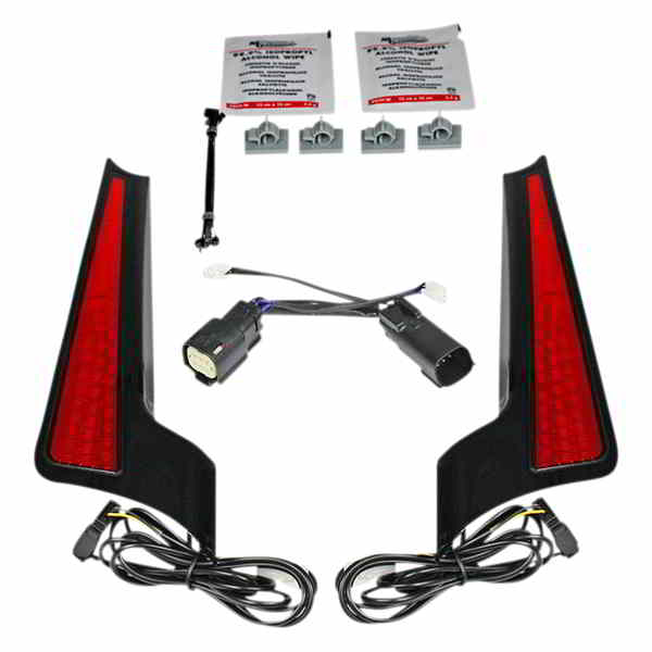 取寄せ ファシア LED ライトパネル - ブラック/レッド カスタムダイナミクス Fascia LED Light Panels - Black/Red CD-FASCIA-BCMRB DRAG 20402512|ハーレーパーツデポ