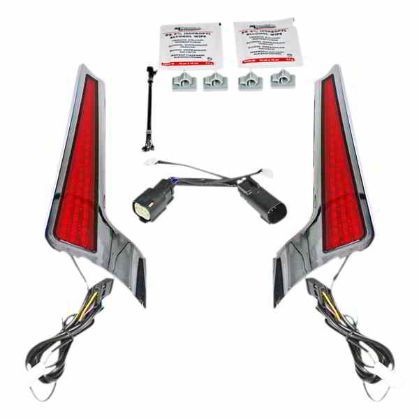 取寄せ ファシア LED ライトパネル - クローム/レッド カスタムダイナミクス Fascia LED Light Panels - Chrome/Red CD-FASCIA-BCMRC DRAG 20402514|ハーレーパーツデポ