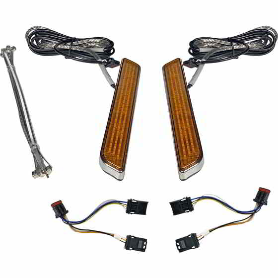 取寄せ LEDフォークライト - アンバー - クローム カスタムダイナミクス LED Fork Light - Amber - Chrome CD-FORK-BCM-AC DRAG 20402648