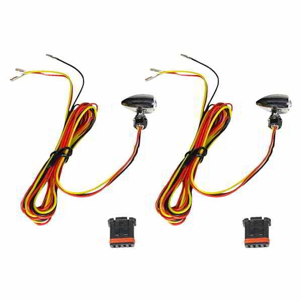 取寄せ カスタムダイナミクス Micro Bullet Turn Signals - LED - Amber/Red- Chrome CD-MICRO-AR2-C DRAG 20403477