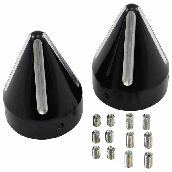 取寄せ アクスルキャップ - ブラックカット - スパイク LA チョッパーズ Axle Caps - Black Cut - Spike LA-7813-00B DRAG 02140654