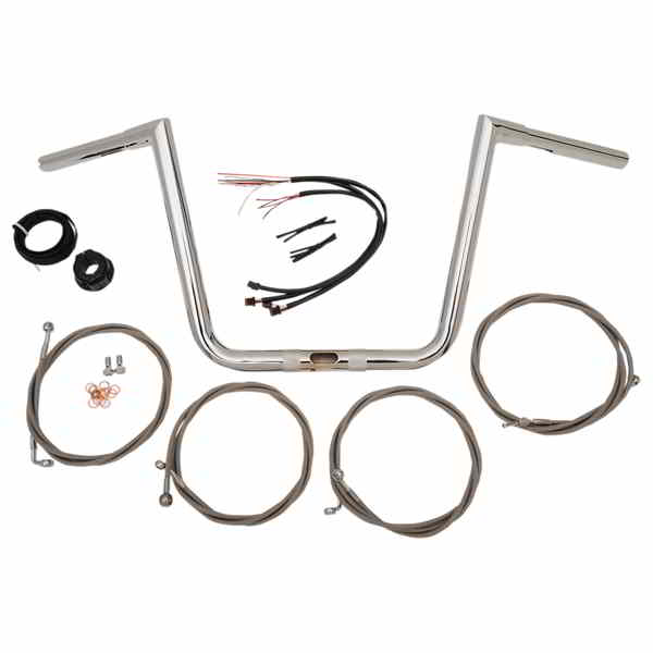 取寄せ ハンドルバー＆ケーブルキット - 10インチ - クローム LA チョッパーズ Handlebar and Cable Kit - 10 - Chrome LA-7312KT1-61 DRAG 06014058｜ハーレーパーツデポ