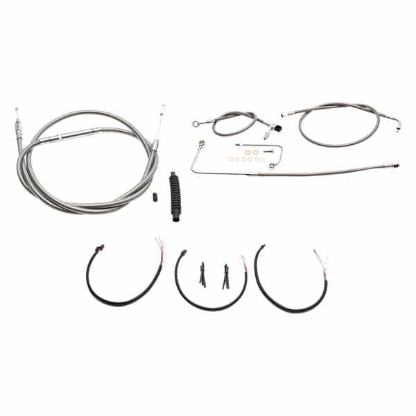 取寄せ ハンドルバーケーブル/ブレーキラインキット - コンプリート - ミニハンドルバー - ステンレス LA チョッパーズ Handlebar Cable/Brake Line Kit - Complete - Mini Handlebars - Stainless LA-8151KT2B-08 DRAG 06101811｜ハーレーパーツデポ