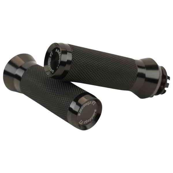 取寄せ グリップ - TBW - 陽極酸化処理 LA チョッパーズ Grips - TBW - Anodized LA-7492-00B DRAG 06302781|ハーレーパーツデポ